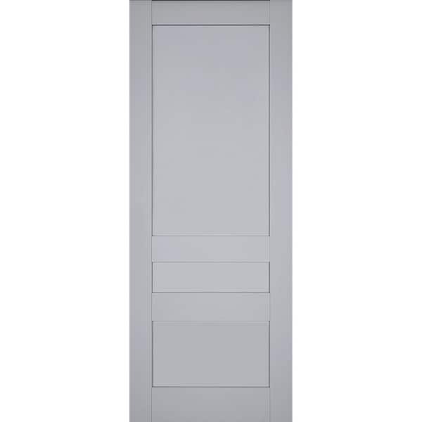 32 in. x 80 in. Solid Wood Matte Grey Interior Door Slab