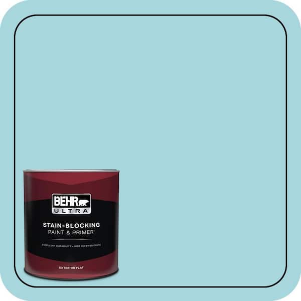 BEHR ULTRA 1 qt. #520C-3 Rapture Blue Flat Exterior Paint & Primer