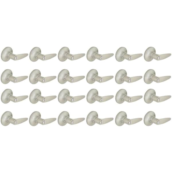 Straight Satin Nickel Bed/Bath Door Lever 24-Pack