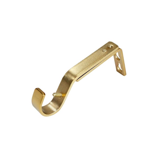 Classic Gold Steel Single Bracket 4.4 in. to 5.86 in. Projection Curtain Rod Bracket (Set of 4)