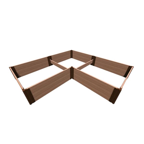 Frame It All 8 ft. x 8 ft. x 16.5 in. Tool-Free Classic Sienna Composite Arrowhead Straight Corner Raised Garden Bed 1 in. Profile