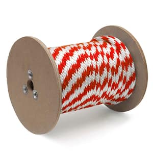 3/8 in. x 600 ft. Polypropylene Multi-Filament Solid Braid Derby Rope, Red/White