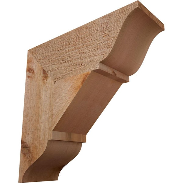 Ekena Millwork 6 in. x 18 in. x 18 in. Western Red Cedar Traditional Rough Sawn Bracket
