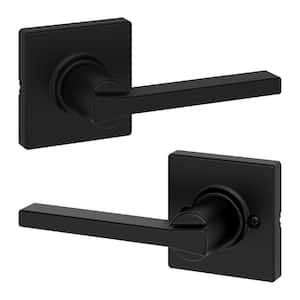 Kwikset Halifax Square Matte Black Hall/Closet Passage Door Handle