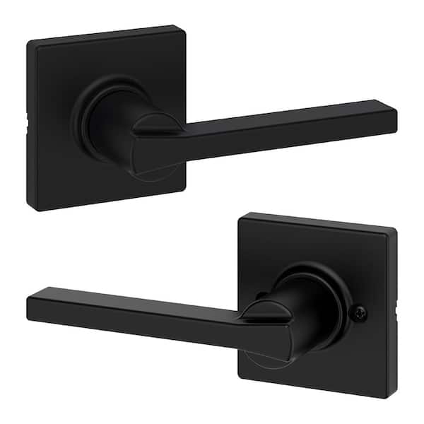 Casey Matte Black Hall/Closet Passage Door Handle Featuring Microban