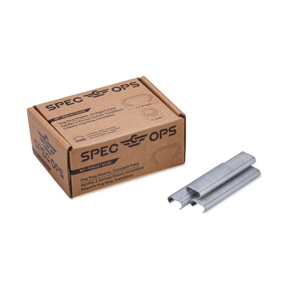 11/16 in. 16-Gauge Hog Rings, Divergent Point (2,500 Per Box)