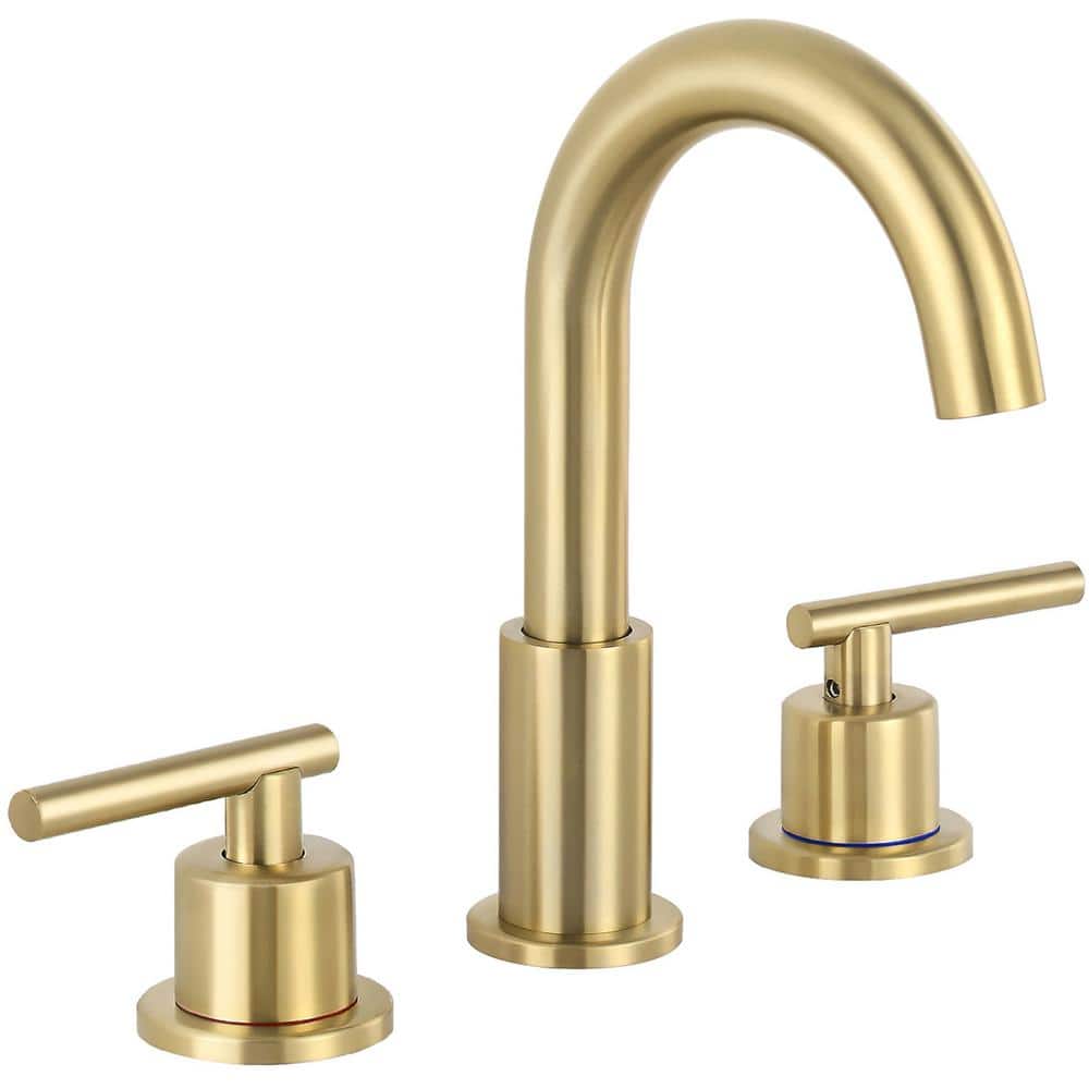 AKLFGN 8 in. Widespread 2-Handle High Arc Bathroom Faucet and 360 ...