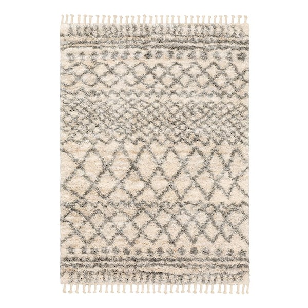 StyleWell Caspian 8 ft. x 12 ft. Cream Moroccan Area Rug