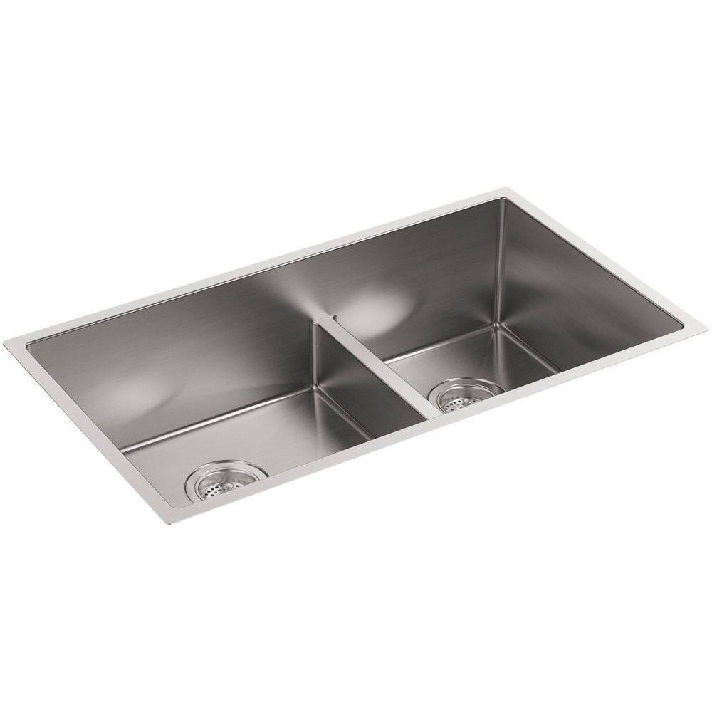 Strive 38" Stainless Steel Double Bowl Undermount Kitchen Sink