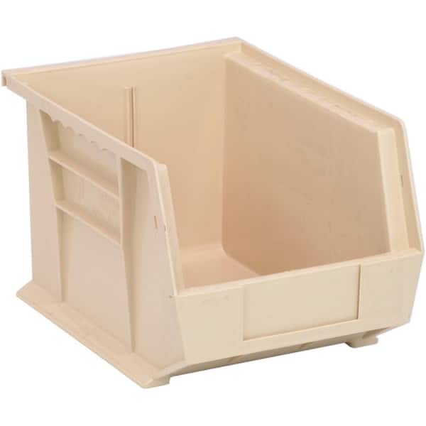 QUANTUM STORAGE SYSTEMS Ultra Series Stack and Hang 6 Gal. Storage Bin in Ivory (6-Pack)