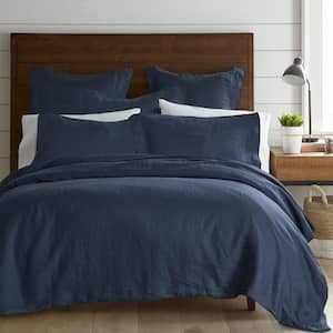 Washed Linen Navy King/Cal King Duvet Cover Only