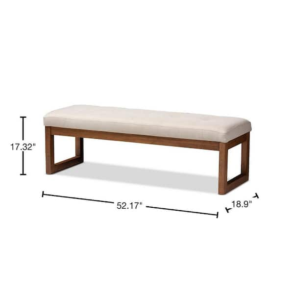 Baxton Studio Caramay Light Beige Bench 147 8193 HD The Home Depot