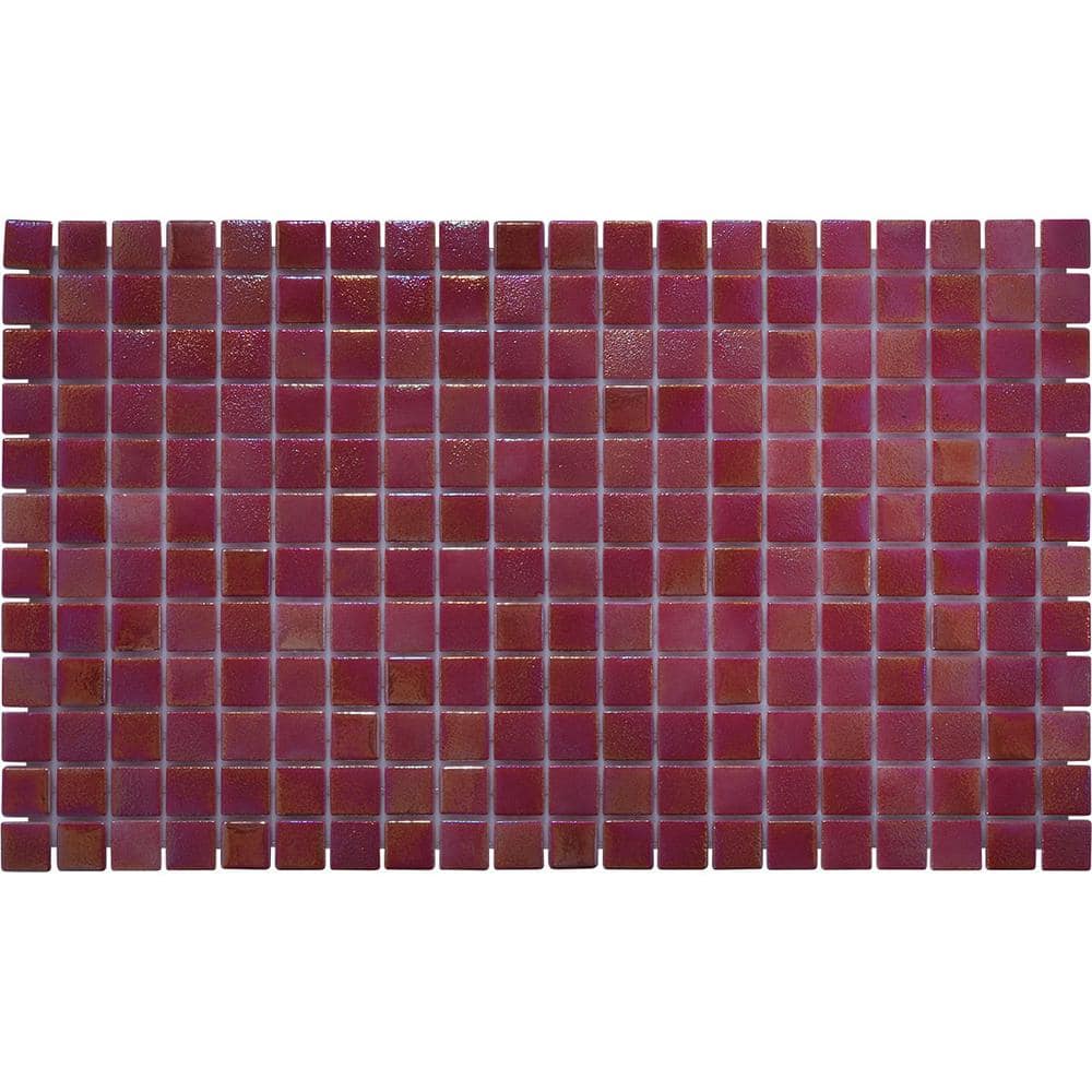 Glass Tile Love Burning Red Chips Mosaic Glossy Glass Floor Tile (10.76 sq. ft./Case) price history on PriceWatchPro