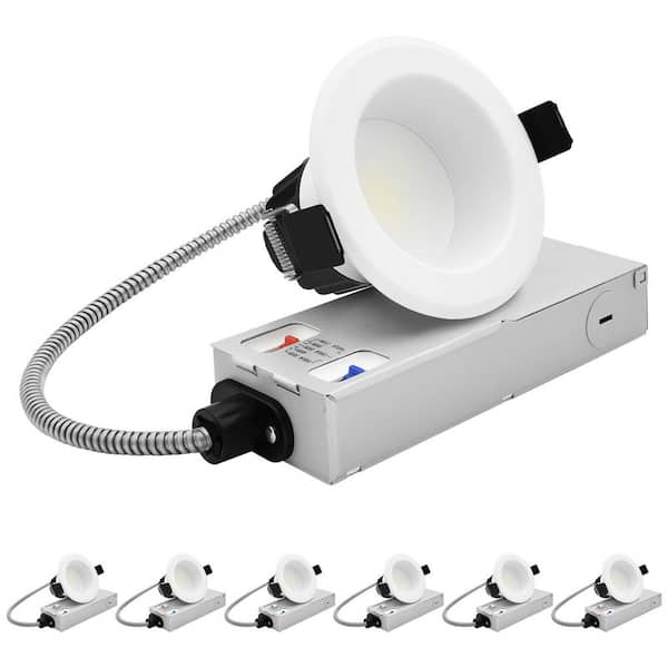 3 in. Integrated LED Recessed Light Downlight 5CCT 9/12/15-Watt Dimmable CRI90, 900/1200/1500 Lumens 120-277-Volt 6 Pack