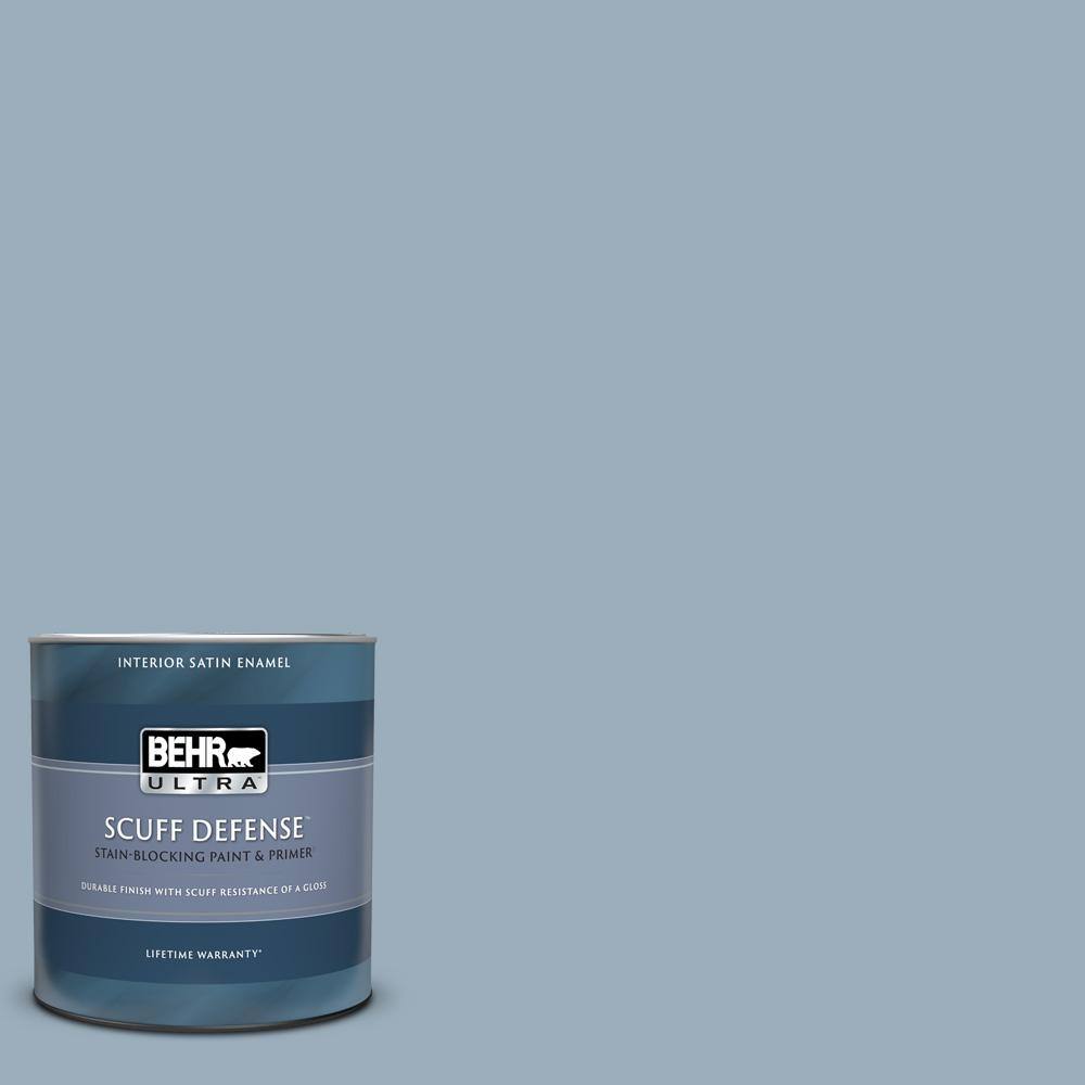 BEHR ULTRA 1 qt. 560F4 Russian Blue Extra Durable Satin Enamel Interior Paint & Primer775404