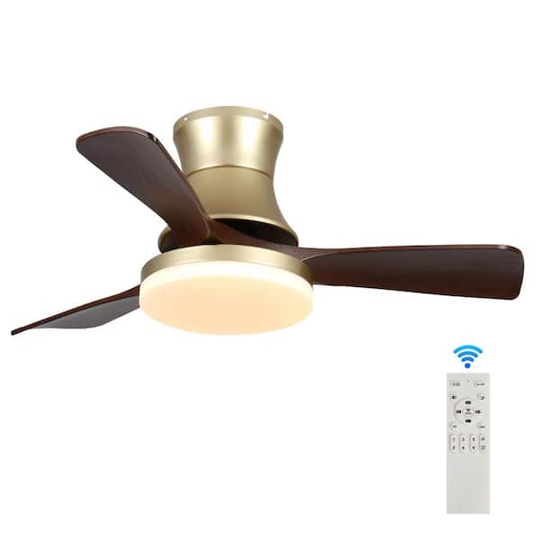 42 in. Smart Indoor Gold 6-Speeds 3-Colors Standard Ceiling Fan with Integrated LED and APP/Remote Control and Memory