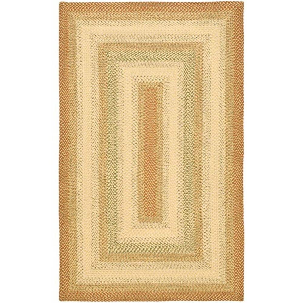 Handmade Braided Rust and Multi Synthetic Accent Rug 2' x 3'