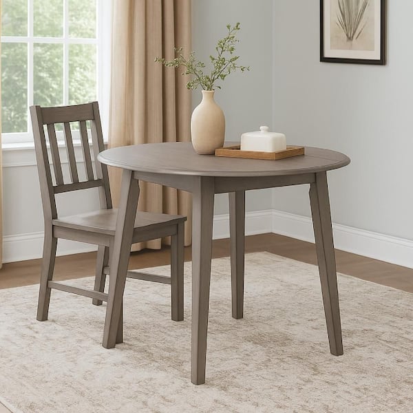 Benjara 42.75 in. Gray Wood 4 Legs Dining Table Seating 2