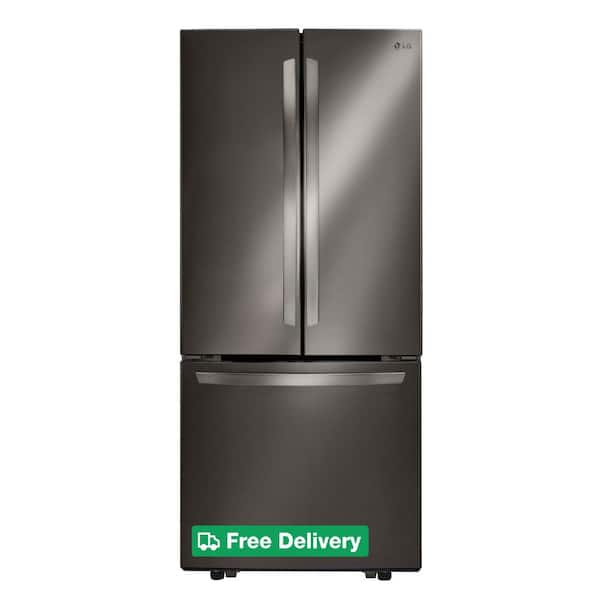30 in. W 22 cu. ft. French Door Refrigerator with Ice Maker in Black Stainless Steel