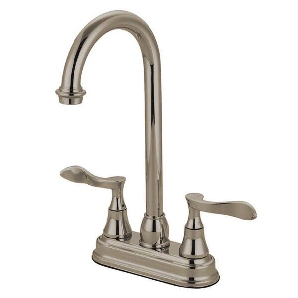 Kingston Brass French 2-Handle Bar Faucet in Satin Nickel