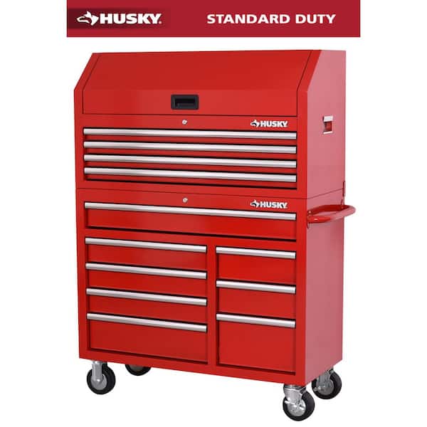 Standard Duty 42 in. x 18 in. D 12-Drawer Red Rolling Tool Chest Combo