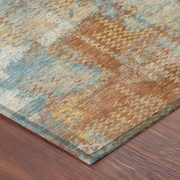 Chantille Machine Washable Indoor/Outdoor Abstract ACN2790 Paprika 10 ft. x 14 ft. Area Rug