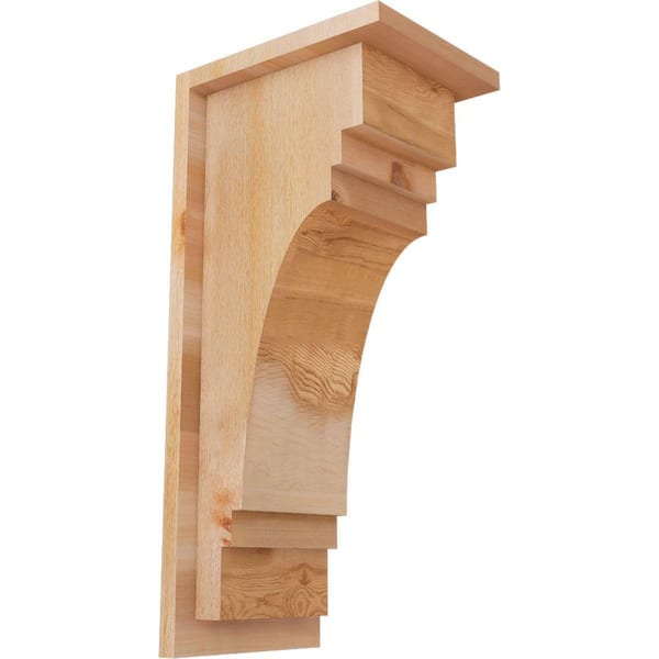 Ekena Millwork 8 in. x 10 in. x 22 in. Western Red Cedar Pescadero Rough Sawn Corbel with Backplate