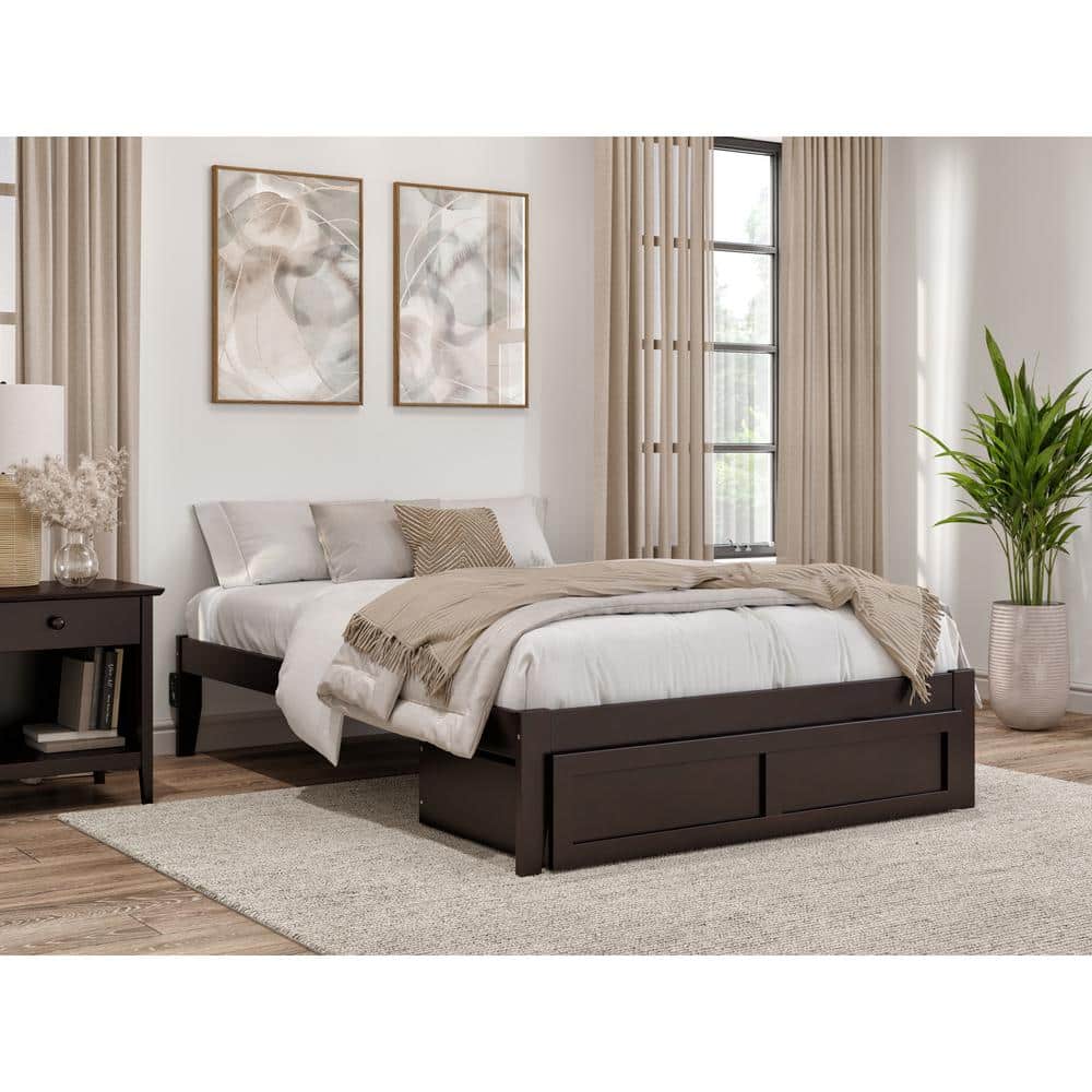 AFI Colorado Espresso Solid Wood Storage Platform Bed with Foot Drawer ...