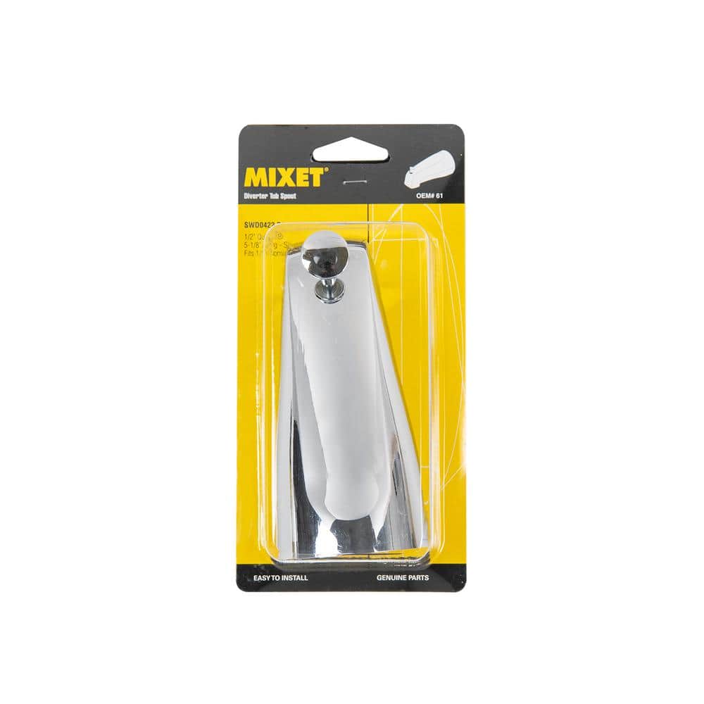 Chrome Tub Spout with Diverter for Mixet Faucets