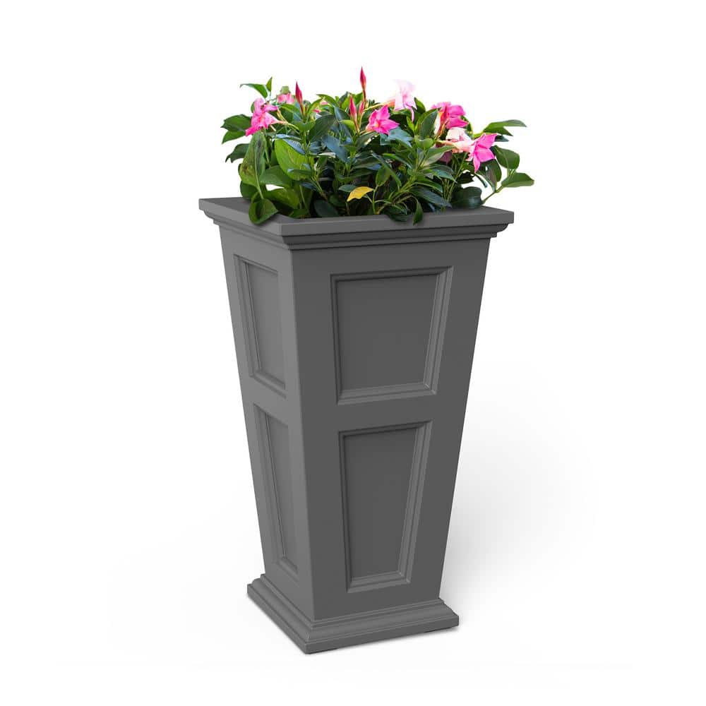 Graphite Grey Tall Self-Watering Polyethylene Planter