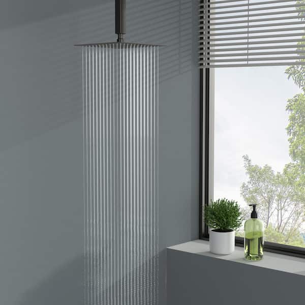 1-Spray Patterns 16 in. Ceiling Mount Rain Fixed Shower Head in Oil Rubbed Bronze
