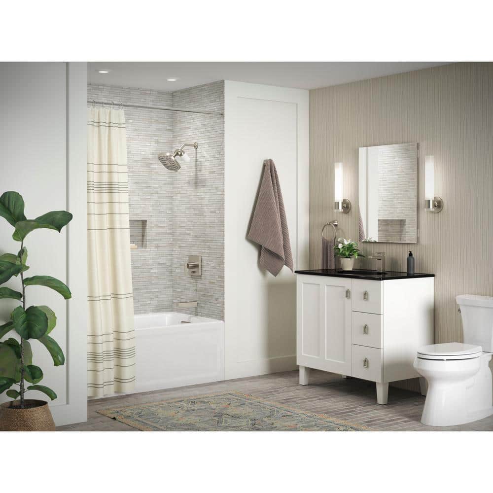 Polished Chrome Wall-Mounted Lever Valve Trim