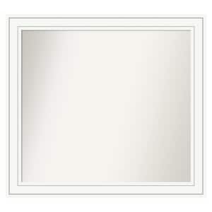 Craftsman White 35 in. x 32 in. Custom Non-Beveled Satin Wood Framed Bathroom Vanity Wall Mirror