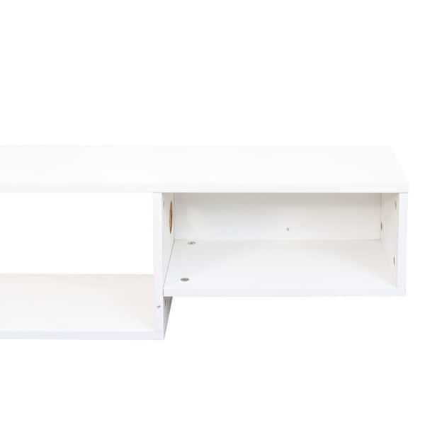 GOGEXX 65.35 in. White Floating /Wall Mount TV Stand Fits TV's up