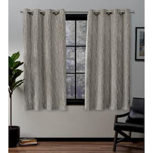 Forest Hill Natural Nature Woven Room Darkening Grommet Top Curtain, 52 in. W x 63 in. L (Set of 2)