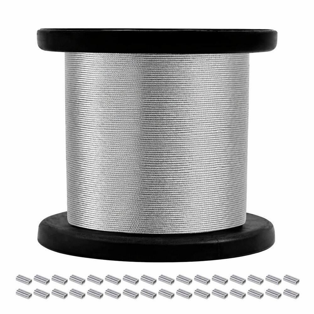 316 Stainless Steel Wire Rope 1/32 Inch 200FT 7x7 Strand with 50 Aluminum Sleeves for Hanging Lights Garden DIY Support price history on PriceWatchPro
