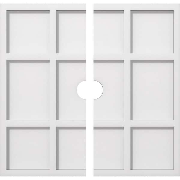 Ekena Millwork 1 in. P X 6-1/4 in. C X 18 in. OD X 2 in. ID Rubik Architectural Grade PVC Contemporary Ceiling Medallion, Two Piece