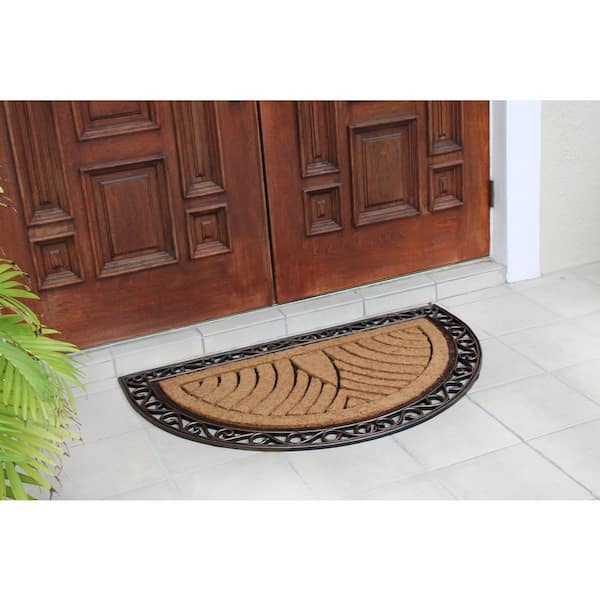 A1hc Natural Coir & Rubber Large Monogrammed Door Mat 30x60 Inches Thick Durable Doormats for Entrance Heavy Duty, Thin Profile Front Door Mat, Long