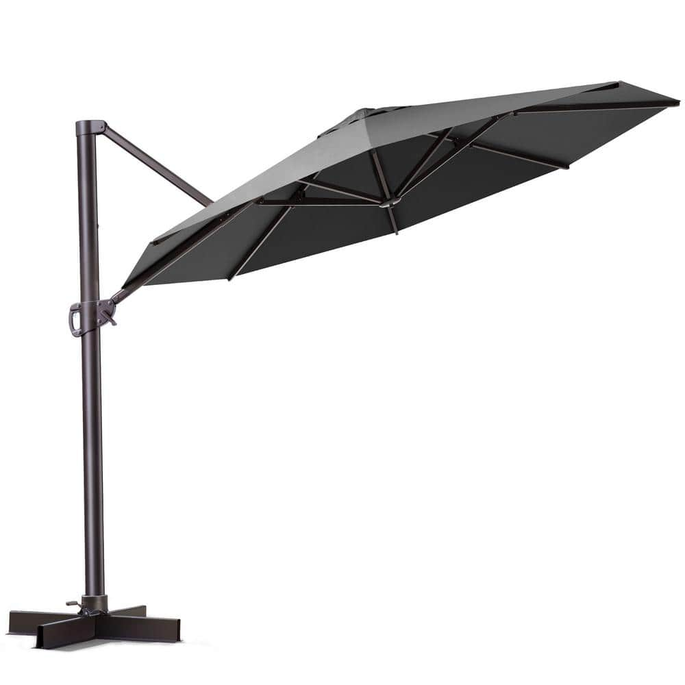 11 ft. x 11 ft. Heavy-Duty Frame Octagon Outdoor Cantilever Umbrella in Dark Gray -  Crestlive Products, CL-PU034DGY-N1