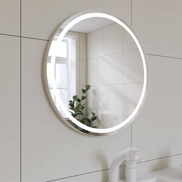 Blisstyle 24 in. W x 24 in. H Round Framless Mirror Wall Mirror