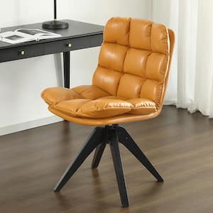LEO Sepia Brown Faux Leather Accent Side Chair
