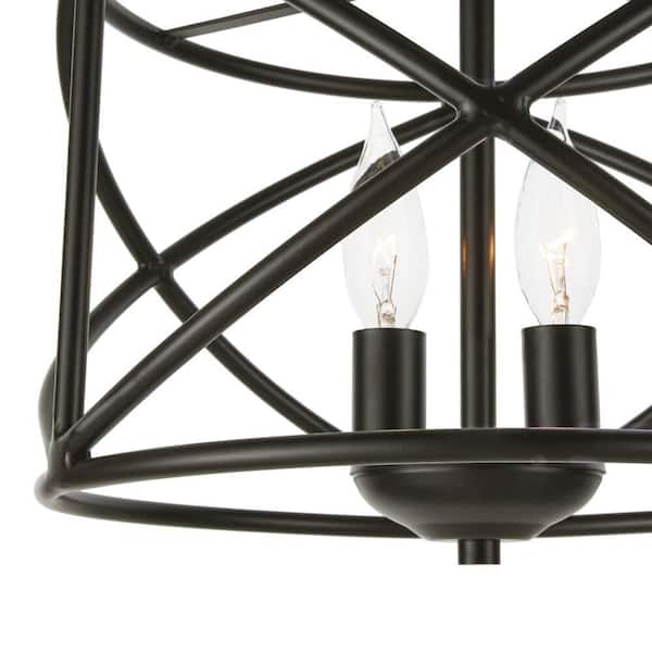 Hampton Bay Hastings 4-Light Oil Rubbed Bronze Vintage Industrial