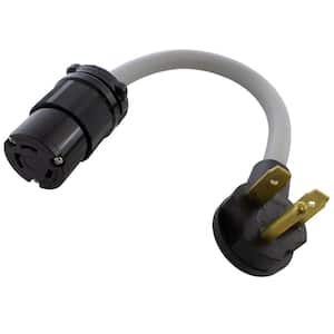 1 ft. 30 Amp 6-30P Commercial HVAC Plug to One L6-30R 30 Amp 250-Volt Locking Connector Outlet