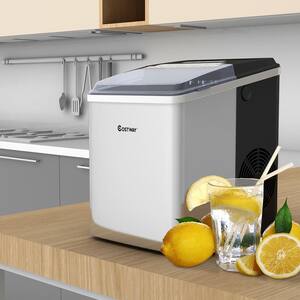 26 lb. Countertop Self-Clean Function Portable Ice Maker in Grey