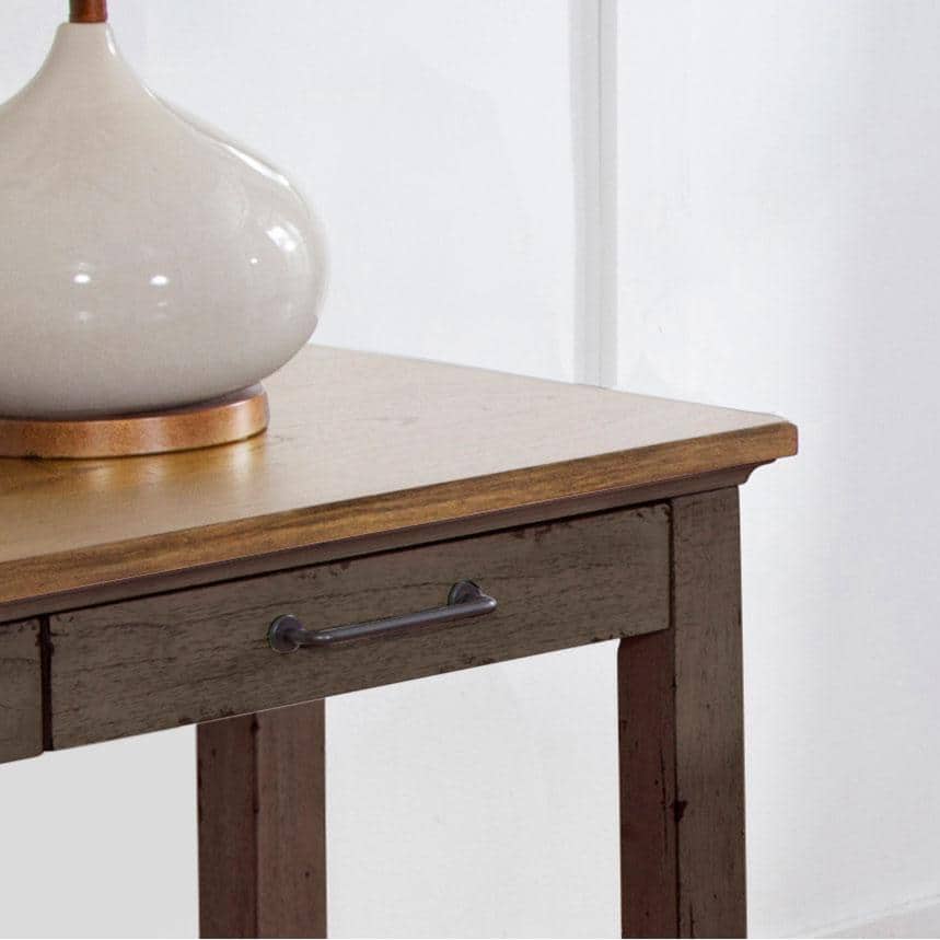 Bear Creek Rustic Two-Tone Rectangular Sofa Table with Storage