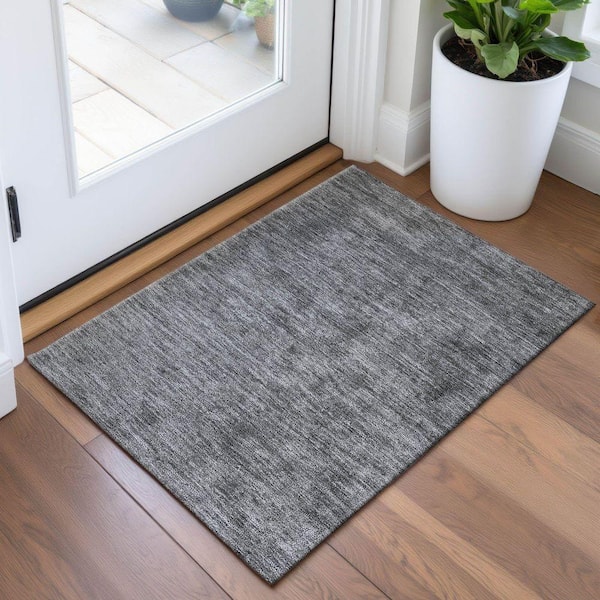 Mayfield Premium Machine Washable Abstract AMF1359 Gray 2 ft. x 3 ft. Area Rug