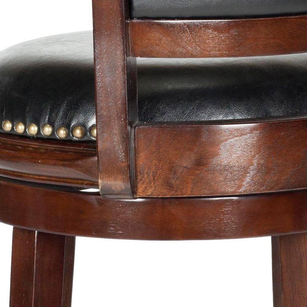 Cappuccino and Black Swivel Bar Stool with Leather Seat