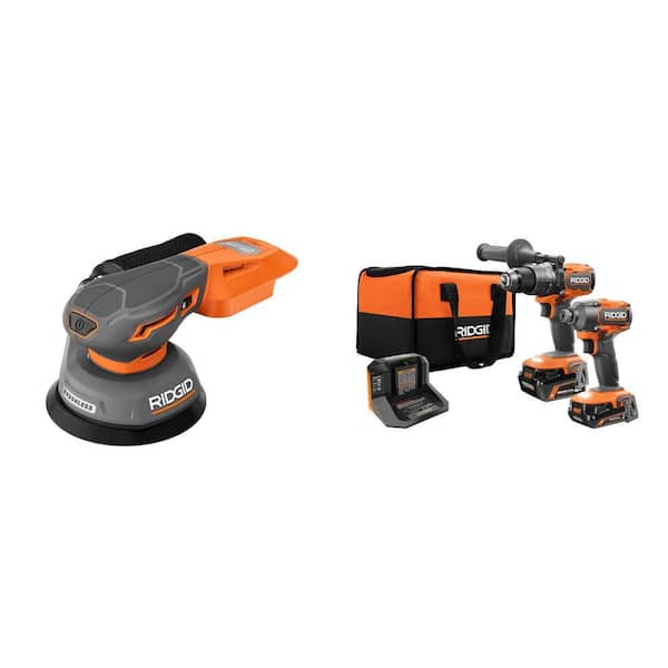 18V Brushless Cordless 2-Tool Combo Kit w/ (2) Batteries, Charger, Bag & 18V Subcompact Brushless Low Profile Sander