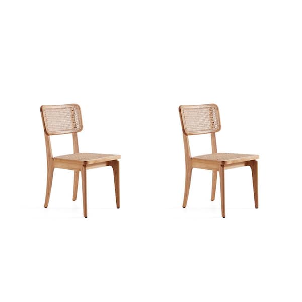 Manhattan Comfort Giverny Nature Cane Dining Side Chair (Set of 2)
