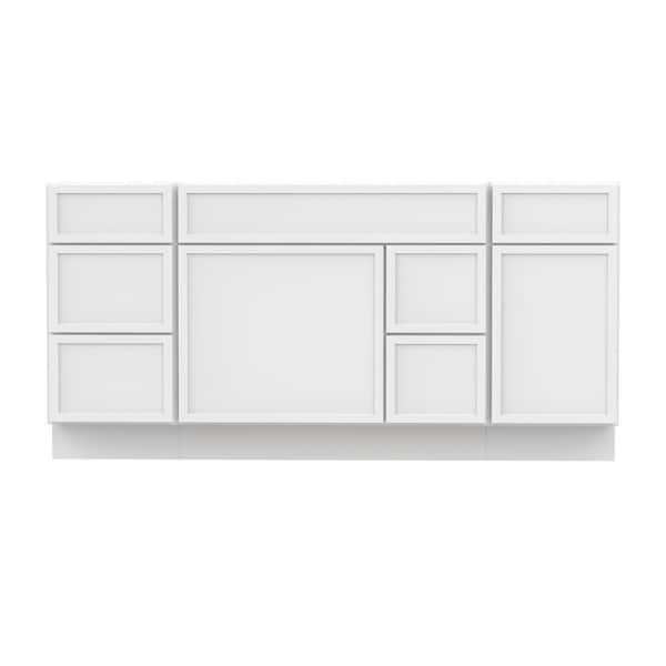 66 in. W x 21 in. D x 32.5 in. H Bath Vanity Cabinet without Top in White